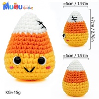 Poupée en crochet mignonne et effrayante en forme de maïs sucré, faite à la main, décoration d'Halloween, figurines Amigurumi en coton laitier, cadeau personnalisé pour les fêtes