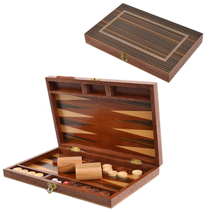 17 inch đẹp Gỗ <span class=keywords><strong>backgammon</strong></span> Hội Đồng Quản trị trò chơi Thiết lập trường hợp trò chơi chiến lược cổ điển với cờ độc đáo và xúc xắc cho người lớn 2 người chơi - Product Image 1