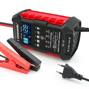 Cargador de Batería Inteligente de 7 Etapas con Enchufe Europeo, 12V/10A 24V/5A, Carga Rápida para Baterías de Coche, Motocicleta y Camión, Compatible con Baterías de Gel, <span class=keywords><strong>AGM</strong></span> y Plomo-Ácido Lifepo4 - Product Image 1