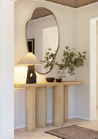Table à manger rectangulaire moderne en chêne massif, style campagnard américain, réglable, pour la maison, meuble de salle à manger, table console
