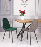 Chaises de salle à manger contemporaines en tissu velours avec pieds en bois pour usage domestique