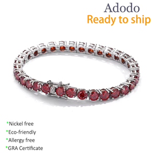 Bracelet Tennis en Moissanite VVS1 Rouge Grenade Couleurs Mixtes 3mm - 6.5mm en Argent Sterling 925, Vente en Gros - Product Image 1
