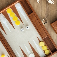 Ensemble de backgammon en cuir personnalisé de voyage, planche de backgammon de luxe crocodile backgammon dames