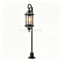 Lampe de jardin vintage extérieure étanche en aluminium et verre E27 pour villa, allée, parc, place, cour, décoration paysagère