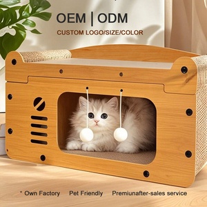 Meilleures ventes : Villa griffoir pour chat de style TV, spacieuse, à double niveau, avec tapis à gratter et jouet pour petit chaton - Product Image 1