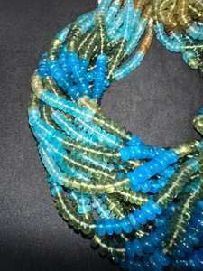 Perles rondes lisses en apatite multicolores • Longueur 16 pouces • Qualité AAA - Product Image 4