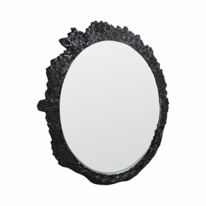 Miroir mural ovale décoratif de grande taille au design sculptural pour chambre à coucher, salon, salle de bain, entrée - Product Image 2