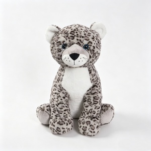 Peluche de leopardo de las nieves personalizado, juguete de peluche de leopardo de las nieves, peluche de leopardo gris, animal de peluche de gato salvaje con manchas - Product Image 1
