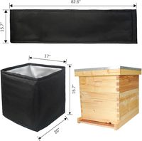 Neue Isolierte Leinwand- und Aluminiumfolien-Winterabdeckung für 10-Rahmen Langstroth Bienenstock 193x51cm Schwarze Schutzabdeckung