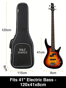 Funda de Guitarra Premium con Logotipo Personalizado de 41 Pulgadas |   Estuche acolchado impermeable para guitarra acústica con correas para la espalda, funda resistente de Oxford. - Product Image 3