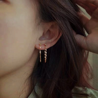 Chaîne de lèvres en argent sterling S925 simple et tendance pour femme, avec pampilles longues et courtes, design avant et arrière, bague S925