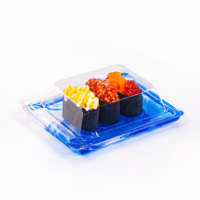 Boîte à sushi japonaise translucide à motifs, de différentes tailles, personnalisable en usine, conteneur à sushi rectangulaire jetable en plastique D
