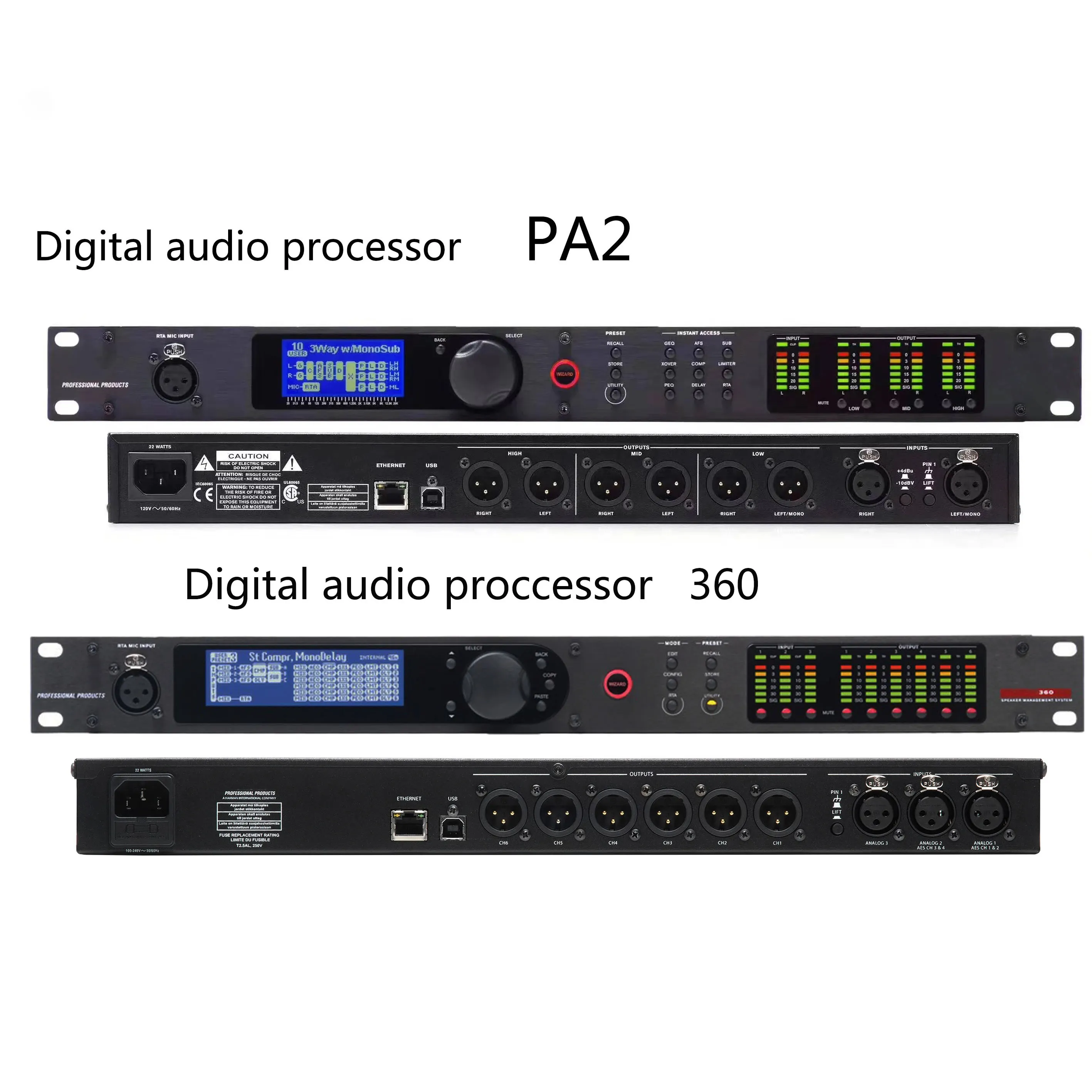 Procesador de audio digital PA2 2 Entrada 6 Salida karaoke procesador de audio digital profesional