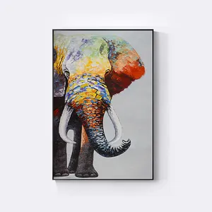 Abstracte Olieverf Dier Olifant Paard Kleurrijke Handgeschilderde Art Wall Canvas Olieverf Voor Home Decoratie