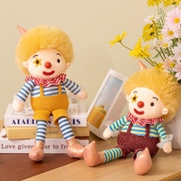 Peluche Clown Mignonne, Poupée en Peluche Douce, Cheveux Jaunes, Rembourrage Coton PP, 31-50cm, OEM ODM Personnalisé, Cadeau d'Anniversaire pour Enfants, Décoration de Fête