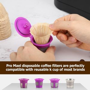 Filtres à café jetables Kaike, 300 pièces, papier naturel, remplacement pour machine à café à dosettes réutilisables, usage domestique et professionnel - Product Image 4