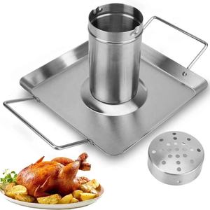 Utensilio para Asar al Aire Libre, Soporte para Asar de Acero Inoxidable, <span class=keywords><strong>Sartén</strong></span> Antiadherente para Asar <span class=keywords><strong>Pollo</strong></span>, <span class=keywords><strong>Sartén</strong></span> Desmontable para Asar <span class=keywords><strong>Pollo</strong></span> a la Cerveza - Product Image 1