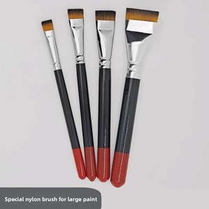 Grand outil spécial de peinture à l'huile et à la laque Pinceau plat en nylon avec poils courts résiste aux marques de pinceau Art Supply - Product Image 4