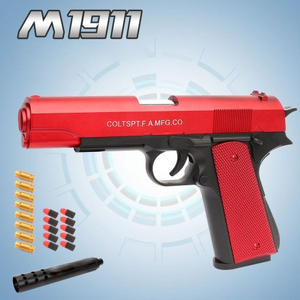 Pistola de Juguete LONGXI M1911 con Balas Blandas, Expulsión de Cartuchos, EVA, Roja, Modelo <span class=keywords><strong>Colt</strong></span>, para Adultos - Product Image 2