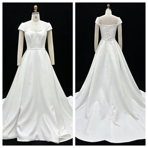 Nuevo Vestido <span class=keywords><strong>de</strong></span> <span class=keywords><strong>Novia</strong></span> <span class=keywords><strong>de</strong></span> Satén 2026, Clásico, Elegante, con Espalda Descubierta, Estilo Sirena, Largo hasta el Suelo, <span class=keywords><strong>para</strong></span> <span class=keywords><strong>Boda</strong></span> <span class=keywords><strong>Civil</strong></span> - Product Image 4