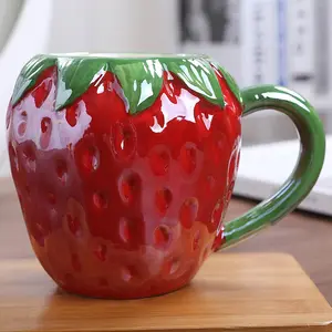 3D创意水果造型陶瓷杯大容量咖啡早餐杯生日礼物