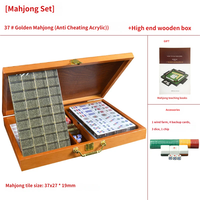 Jeu de Mahjong en cristal massif épaissi, anti-décoloration, avec caractères sculptés, pour les rassemblements de Mahjong sur table de club classique