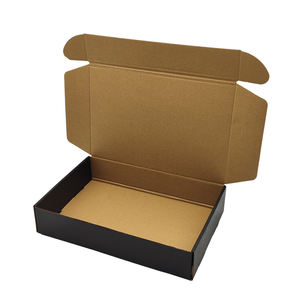 30x20x6cm Matte Black Kraft Emballage Corrugated Delivery Mailer Cardboard Socks Shirt Gift Package Box Manufacture