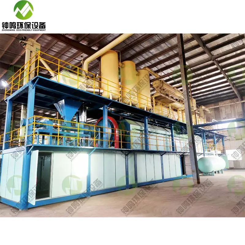 10 to 100 tpd continuous waste tire rubber powder pyrolysis plant