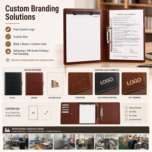 Portafolio <span class=keywords><strong>de</strong></span> Cuero Personalizado A4, Portátil, con Doble Bloc <span class=keywords><strong>de</strong></span> Notas y Clip <span class=keywords><strong>de</strong></span> Encuadernación para Abogados, Inmobiliarias y Firmación <span class=keywords><strong>de</strong></span> Contratos - Product Image 6