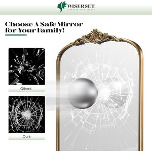 Wiserset Vintage Baroque Arched Wall Mirror 30x40 Inch Antique Gold <b>Framed</b> Traditional Decorative Mirror for Living Room Bedroom - Product Image 6