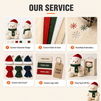 Ours en peluche à poils longs motif flocon de neige, emballé pour cadeau, pour la vitrine de Noël
