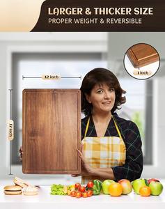 Tabla de Cortar de Madera Antideslizante con Utensilios de Cocina Multiusos para Cortar Carne, Verduras, Servir Queso y Aperitivos al por Mayor - Product Image 5