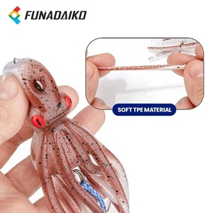 Funadaiko pêche en eau salée océan poulpe leurres calmar jupe pêche à la traîne leurres lueur souple leurre réaliste poulpe gabarit - Product Image 3