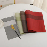 Napperons de table en PVC tressé, résistants à la chaleur, série croisée rectangulaire, très demandés