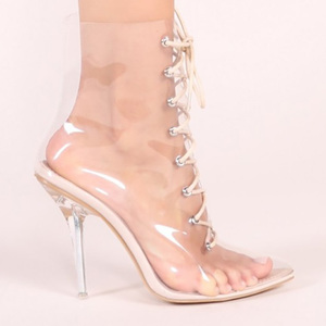 <span class=keywords><strong>Sandali</strong></span> trasparenti da donna alla moda tacchi alti più comodi chiari a punta - Product Image 1