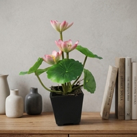 Mini Simulation Artificielle Lotus Fleur Tissu Matériel pour Salon Plancher Piscine Aménagement Paysager Décor Nouvel An Occasion