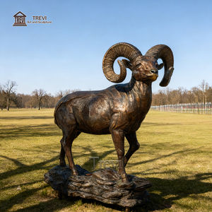 TREVI Castle Wilderness Outside Life Size Animal <span class=keywords><strong>Cabra</strong></span> Estatuas Bronce Big Horn Oveja Escultura para la venta - Product Image 1
