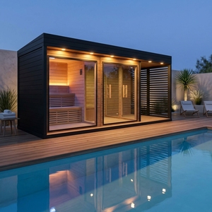 Vasca Idromassaggio Elettrica Moderna in Legno Massello per 4 Persone con <span class=keywords><strong>Sauna</strong></span> e Controllo Computerizzato per Appartamenti e Ville - Product Image 3