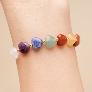 All'ingrosso cristallo naturale sette <span class=keywords><strong>Chakra</strong></span> bracciale cuore cristallo curativo braccialetto colorato <span class=keywords><strong>per</strong></span> regalo ricordo - Product Image 6