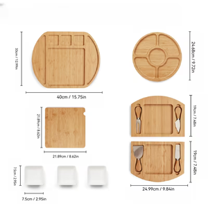 Tabla de Charcutería con Tapa, Juego de Tabla de Quesos de Bambú Grande con Utensilios y Cajones, Tabla de Quesos de Bambú para Cortar Alimentos para Regalo de Inauguración - Product Image 2