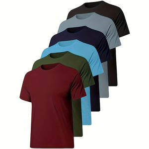 เสื้อยืดผู้ชายสั่งทำขายส่ง ผ้าฝ้ายลำลอง คอกลม แขนสั้น รับผลิตเสื้อผ้า OEM พิมพ์โลโก้ตามสั่ง - Product Image 1
