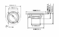 (35-030) Haut-parleur large bande 3,5 pouces 98 mm 15W/20W 4/8 Ohm avec cône en fibre de verre et suspension en caoutchouc, mini haut-parleur, transducteur audio