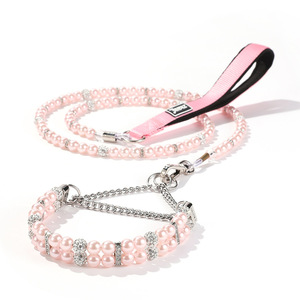 Nuevo lujo sin tirar 2 uds Martingale mascota boda <span class=keywords><strong>Collar</strong></span> Correa cuero mascota perla mascota <span class=keywords><strong>Collar</strong></span> joyería accesorios <span class=keywords><strong>collar</strong></span> de perlas - Product Image 1