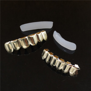 Grillz Dentaire Tendance en Laiton Plaqué Or sous Vide, Bijou Métal Style Hip-Hop, Jeu de Dents Mode - Product Image 4