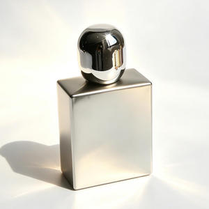 Premium Square Flat Luxury Perfume <b>Bottle</b> 30ml 50ml 100ml Electroplating Gold Glass Perfume <b>Bottle</b> with Zamac Cap - Product Image 2