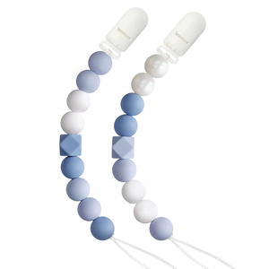Sucettes en silicone de qualité alimentaire rose avec attache en bois, chaîne de dentition, attache-sucette <span class=keywords><strong>pour</strong></span> bébé - Product Image 5