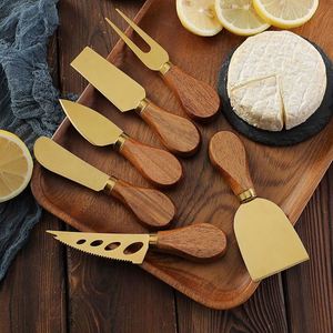 Premium Wooden Handle Stainless Steel Mini <b>Cheese</b> <b>Knife</b> Slicer <b>Set</b> Charcuterie Board Dishwasher Safe <b>Cheese</b> Cutter Fork - Product Image 4
