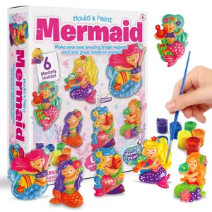 DIY Set handgemachte Kühlschrank Aufkleber gemalt 3D Meerjungfrau Zeichnung Spielzeug Färbung Gips Form