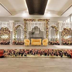 Luxury Wedding Stage Backdrop <b>Decoration</b> Floral <b>Arch</b> Mandap Setup Event Party Hall Decorative Panel Indian Supplier - Product Image 5