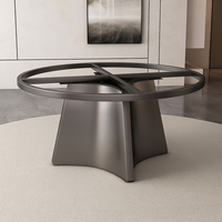 Socle de table à manger moderne de luxe en acier inoxydable avec support de jambe en marbre et support de plaque en pierre pour la maison ou le salon